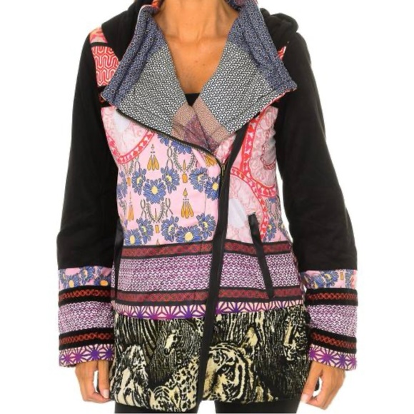Desigual quilted jacket with hood NWT - Picture 2 of 10